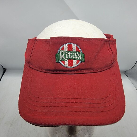 Ritas Adults Red Adjustable Visor Cap Hat Work Wear Casual Outdoors Beach Summer - Picture 1 of 8
